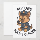 Schattigee hond toekomstige politieagent thema kaart (Voorkant / Achterkant)