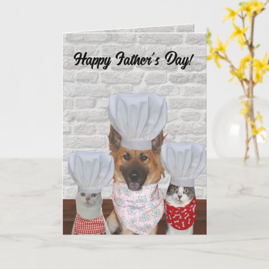 Schattigee hond  Vaderdag Kaart (Gele Bloem)