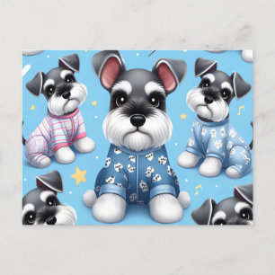 Schattigee hond van Schnauzer Animal Pattern Briefkaart