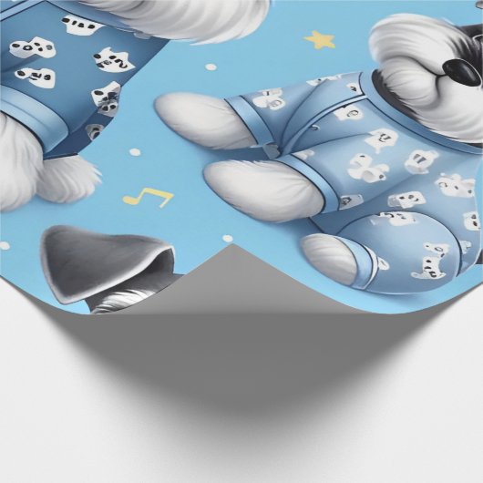 Schattigee hond van Schnauzer Animal Pattern Cadeaupapier (Hoek)