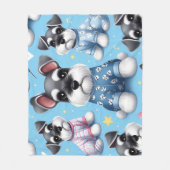 Schattigee hond van Schnauzer Animal Pattern Fleece Deken (Voorkant)