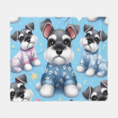 Schattigee hond van Schnauzer Animal Pattern Fleece Deken (Voorkant (Horizontaal))