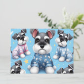 Schattigee hond van Schnauzer Animal Pattern Kaart (Staand voorkant)