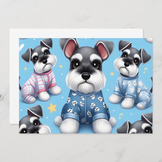 Schattigee hond van Schnauzer Animal Pattern Kaart (Voorkant / Achterkant)