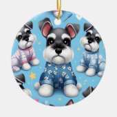 Schattigee hond van Schnauzer Animal Pattern Keramisch Ornament (Voorkant)