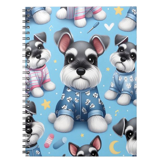 Schattigee hond van Schnauzer Animal Pattern Notitieboek (Voorkant)