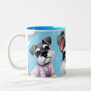 Schattigee hond van Schnauzer Animal Pattern Tweekleurige Koffiemok
