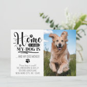 Schattigee hond verhuizen We hebben verhuisd aange Aankondiging (Staand voorkant)