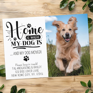 Schattigee hond verhuizen We hebben verhuisd aange Aankondiging