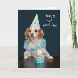 Schattigee hond viert zijn 9e verjaardag! kaart