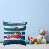 Schattigee hond vliegen rood Vliegtuig, Baby Boy N Kussen