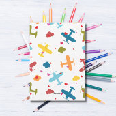 Schattigee Hond & Vliegtuig in Wolken Kinder Valen Feestdagenkaart