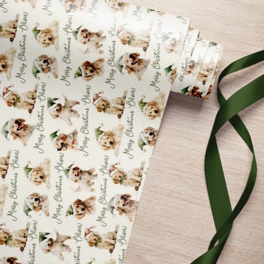 Schattigee hond Vrolijk kerstinpakpapier Cadeaupapier