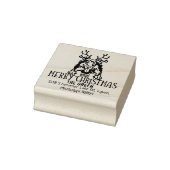 Schattigee hond vrolijk kerstretour adres rubberstempel (Stempel)