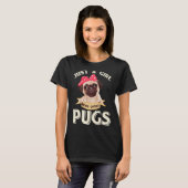 Schattigee Hond Vrouwen Meisjes Kinder Pug T-shirt (Voorkant volledig)