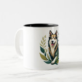 Schattigee hond water couler puppy tweekleurige koffiemok (Voorkant links)