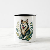 Schattigee hond water couler puppy tweekleurige koffiemok (Center)