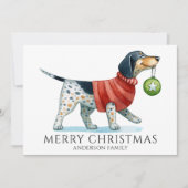 Schattigee Hond Waterverf Kerst Feestdagenkaart (Voorkant)