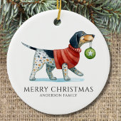 Schattigee Hond Waterverf Kerst Keramisch Ornament