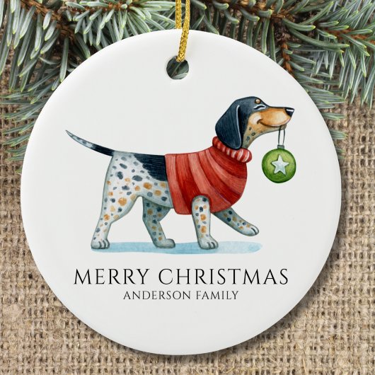 Schattigee Hond Waterverf Kerst Keramisch Ornament