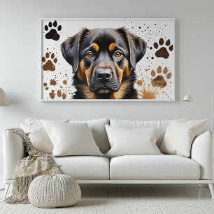 Schattigee Hond Waterverf Print Poster