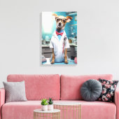 Schattigee hond werkt als dokter canvas afdruk (Insitu (Woonkamer))