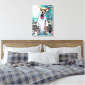 Schattigee hond werkt als dokter canvas afdruk (Insitu (Slaapkamer))