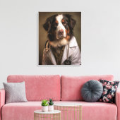 Schattigee hond werkt als dokter canvas afdruk (Insitu (Woonkamer))