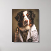 Schattigee hond werkt als dokter canvas afdruk (Voorkant)