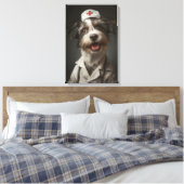 Schattigee hond werkt als verpleegkundige canvas afdruk (Insitu (Slaapkamer))