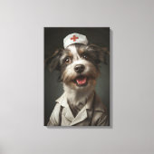 Schattigee hond werkt als verpleegkundige canvas afdruk (Voorkant)