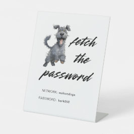 Schattigee hond WiFi Internet Reclamebord Met Voetstuk