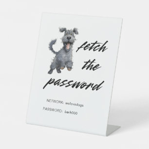 Schattigee hond WiFi Internet Reclamebord Met Voetstuk