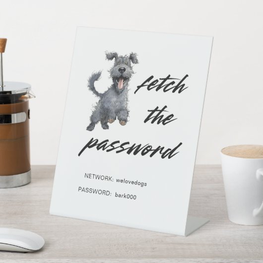 Schattigee hond WiFi Internet Reclamebord Met Voetstuk (Insitu)