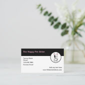 Schattigee Hond Zittend Eenvoudige Visitekaartjes (Staand voorkant)