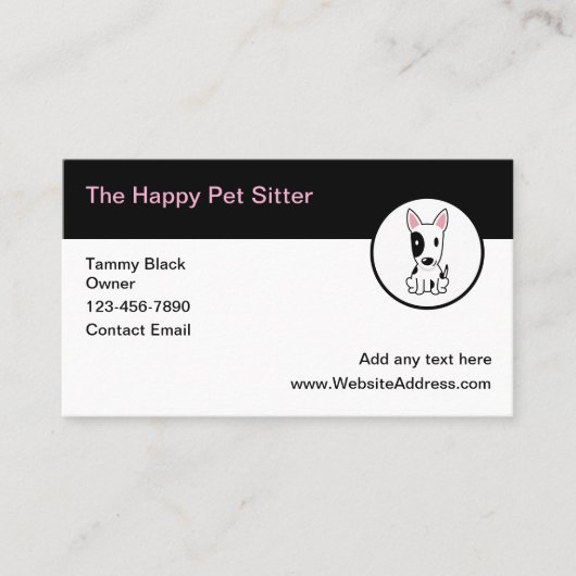Schattigee Hond Zittend Eenvoudige Visitekaartjes (Voorkant)