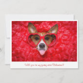 Schattigee Hond Zonnebril Rode Waterverf Valentijn Notitiekaartje (Voorkant)