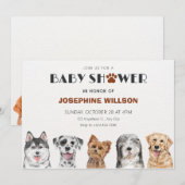 Schattigee honden baby shower kaart (Voorkant / Achterkant)