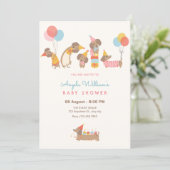 Schattigee honden baby shower kaart (Staand voorkant)