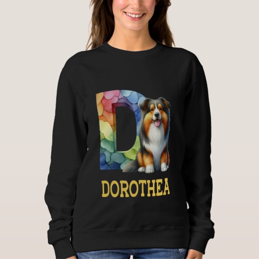 Schattigee Honden Brief Dorothea Naam Rainbow Dog Trui (Voorkant)
