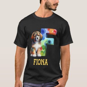 Schattigee Honden Brief Fiona Naam Rainbow Dog T-shirt