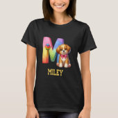 Schattigee Honden Brief Miley Naam Rainbow Dog T-shirt (Voorkant)