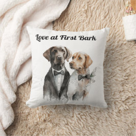 Schattigee Honden Bruid & Bruidegom Kussen