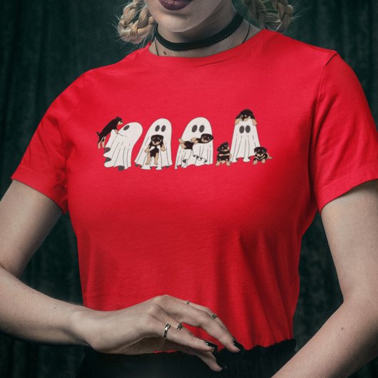 Schattigee Honden en Geesten Halloween Retro Groov T-shirt