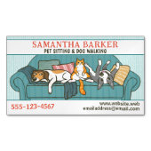Schattigee Honden en Kat Huisdier Zittend Dierenve Magnetisch Visitekaartje (Voorkant)