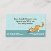 Schattigee Honden en Kat Huisdier Zittend Dierenve Visitekaartje (Achterkant)