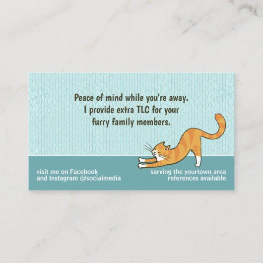 Schattigee Honden en Kat Huisdier Zittend Dierenve Visitekaartje (Achterkant)