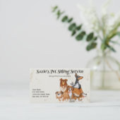 Schattigee honden- en kattenhuisdierenzitservice visitekaartje (Staand voorkant)
