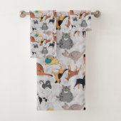 Schattigee honden- en kattenpatroon ontwerp bad handdoek (Insitu)