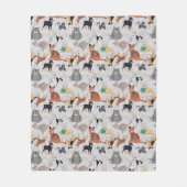 Schattigee honden- en kattenpatroon ontwerp fleece deken (Voorkant)
